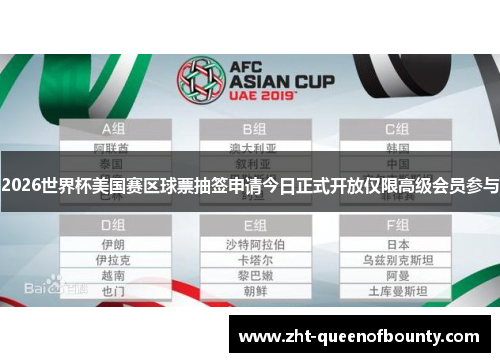 2026世界杯美国赛区球票抽签申请今日正式开放仅限高级会员参与